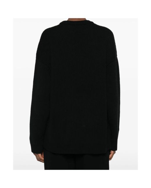 Entire studios Black Oversized Knit Crewneck Jumper