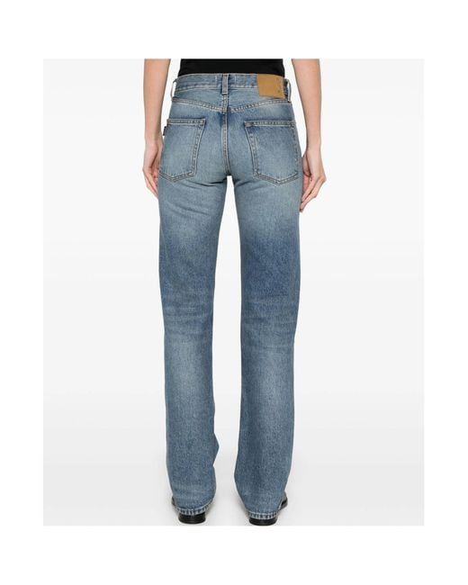 Haikure Blue Cleo Logo Patch Slim Jeans
