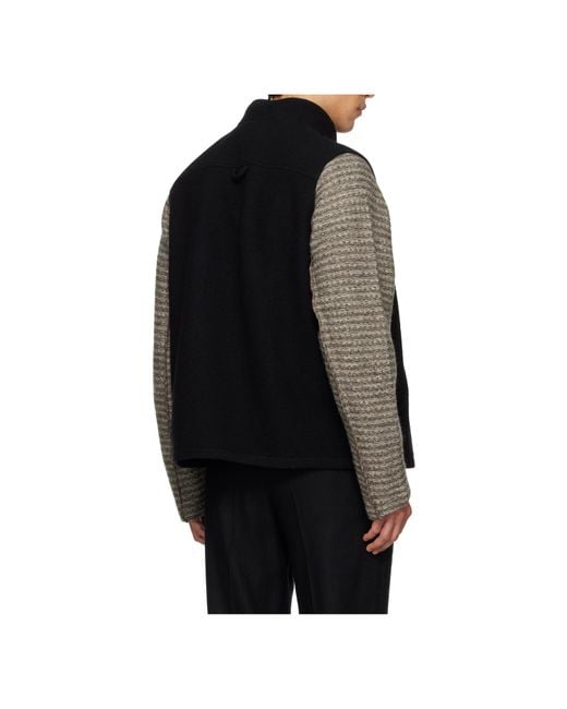 Rier Black Full-Zip Wool Vest for men