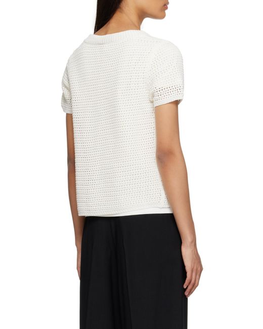 A.P.C. White Tie-Front Knitted Cardigan