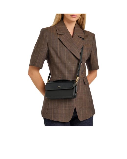 COACH Black Leather Top Handle Bag