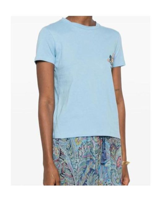 Etro Blue Paisley Print T-Shirt