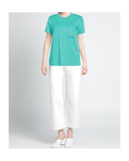 Max Mara Blue Logo Crew Neck T-Shirt