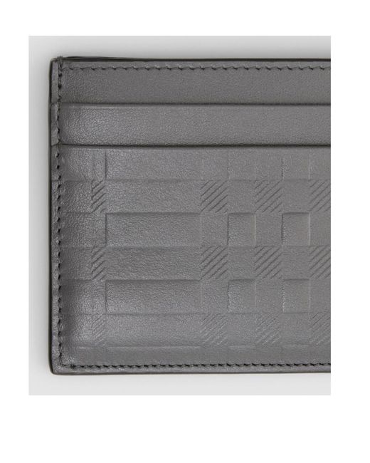 Burberry Gray Embossed Leather Cardholder for men