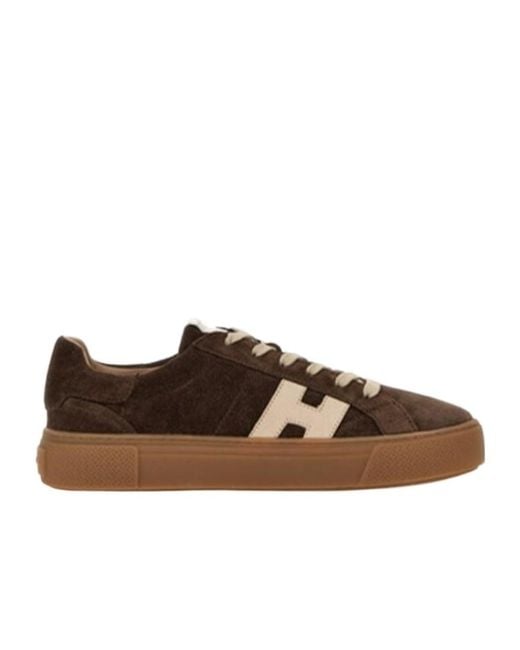 Hogan Brown Lace-Up Sneakers for men