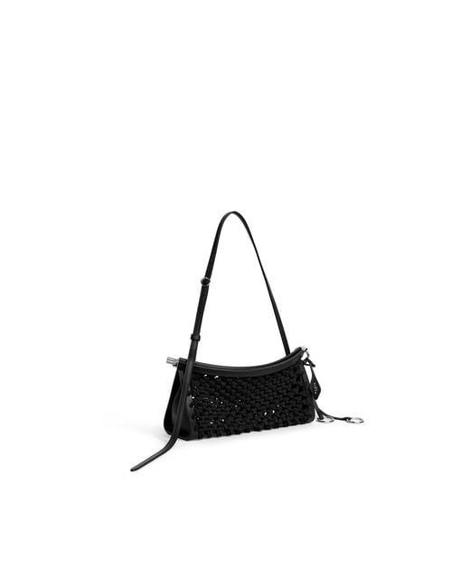 Alaïa Black Small Le Click Macramé East-West Bag