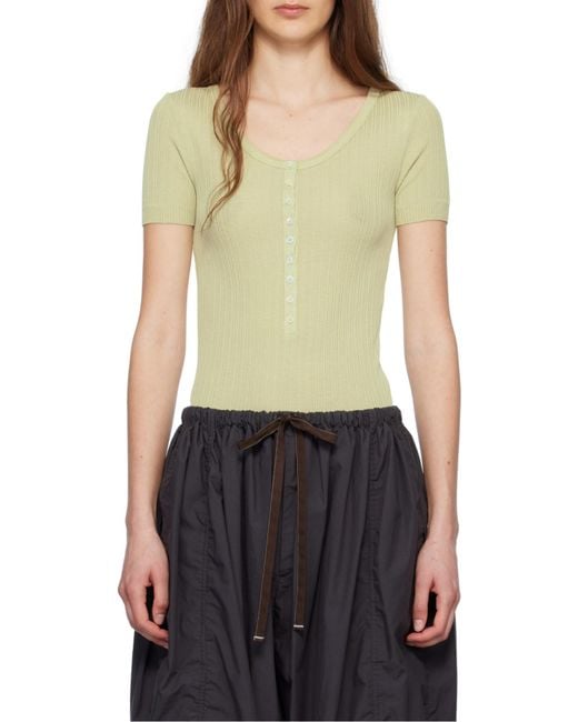 Lemaire Green Buttoned Rib Body