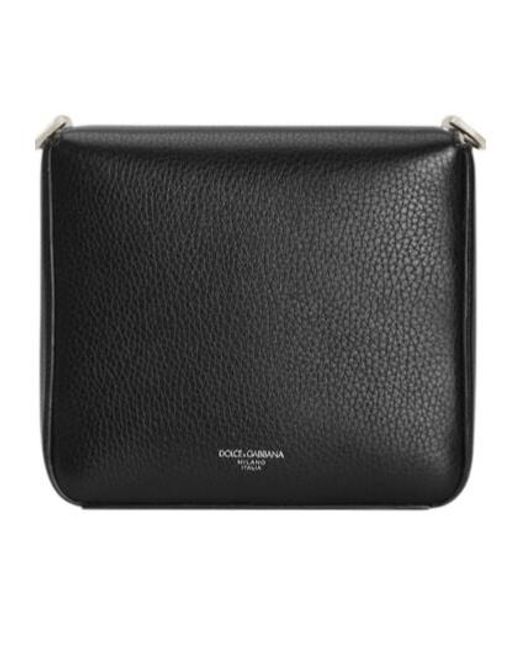Dolce & Gabbana Black Foldover Top Shoulder Bag for men