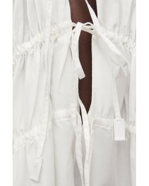 Loewe White Front-Tied Asymmetric Tunic Dress