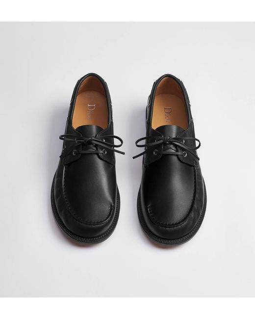 Dior Black Homme Archie Boat Shoes for men