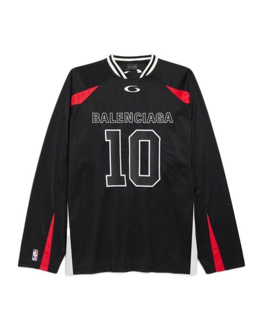 Balenciaga Black Nba Collaboration Oversized Long Sleeve T-Shirt for men