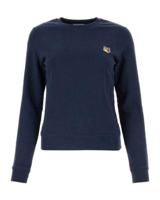 Maison Kitsuné Blue Maison Kitsuné Fox Head Patch Crewneck Sweatshirt