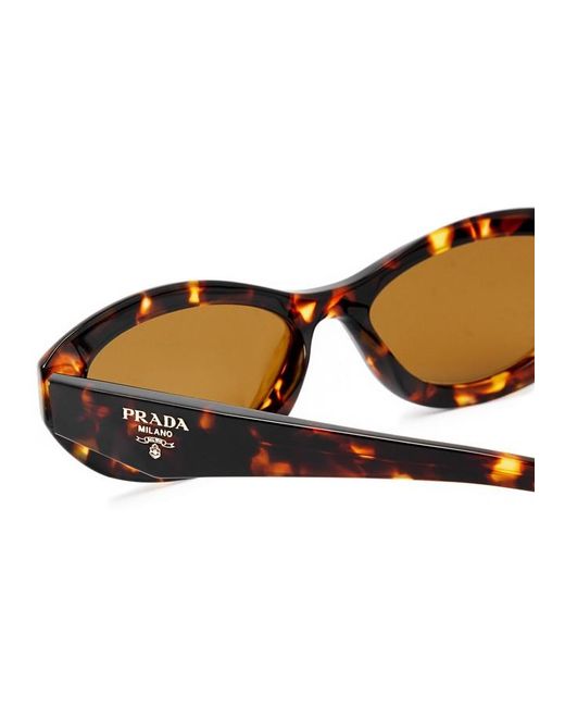 Prada White Oval-Frame Sunglasses