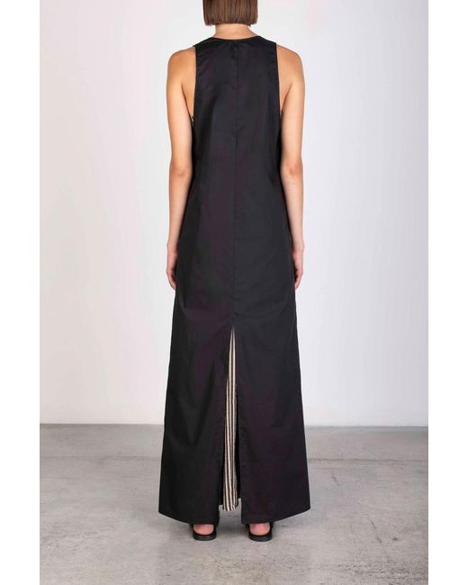 Alysi Black Combined Long Dress