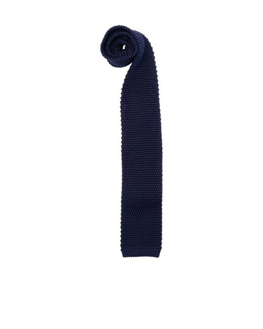 Brunello Cucinelli Black Square-Tip Knitted Tie for men