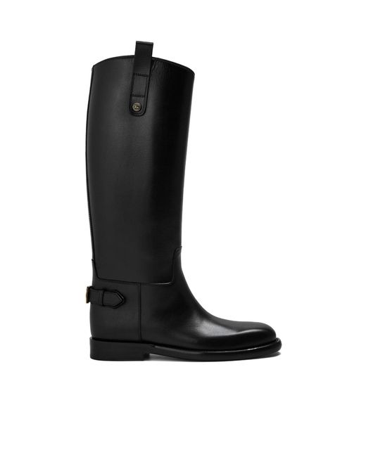 Burberry Black Burb Cavalier Biker Boots