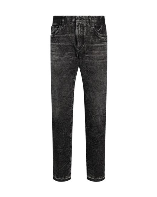 Dolce & Gabbana Black Logo-Plaque Jeans for men