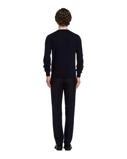 Prada Blue Cashmere Sweater for men