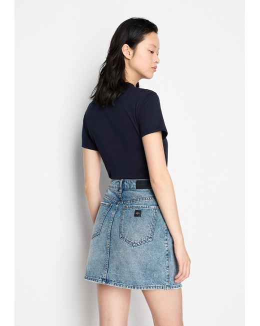 ARMANI EXCHANGE Blue High-Waisted Denim Skirt