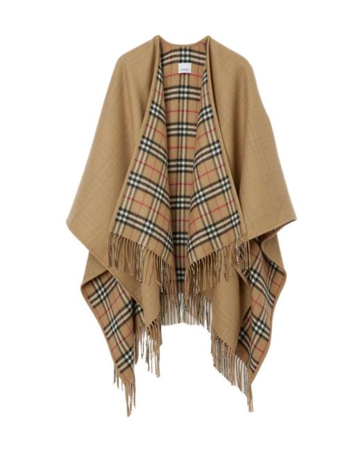 Burberry Brown Checked Reversible Cape