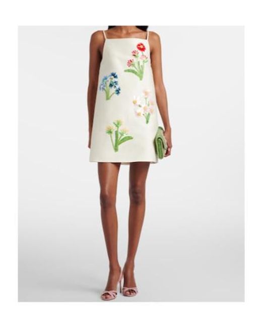 Leo White Leia Embellished Wool And Silk Minidress