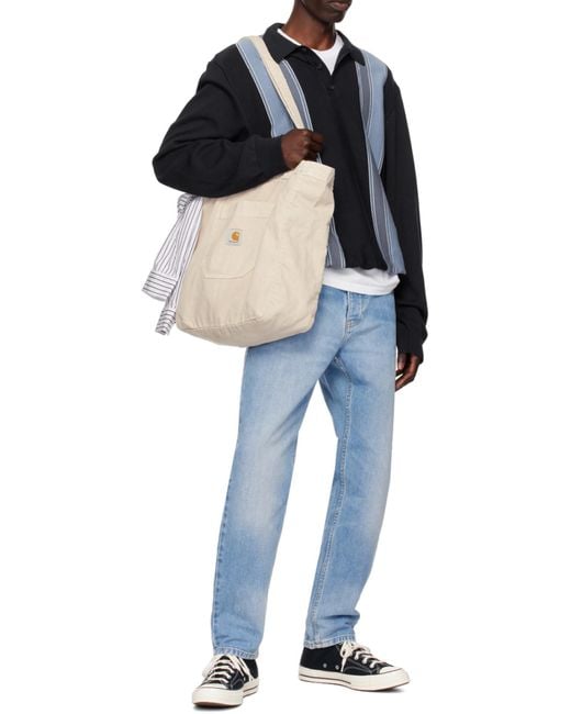 Carhartt Blue Newel Logo-Patch Straight-Leg Jeans for men