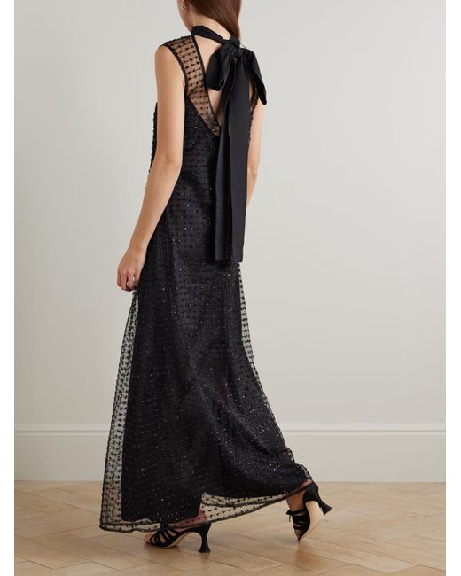 Staud Black Albee Tie-Up Dress