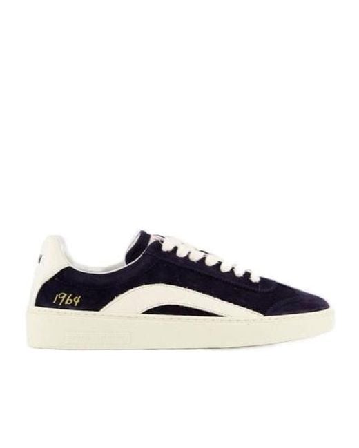 DSquared² Blue Round-Toe Lace-Up Sneakers for men