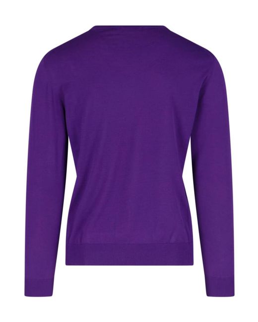 Drumohr Purple V-Neck Knit Top for men
