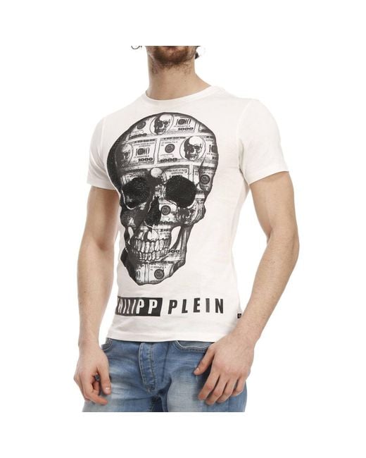 Philipp Plein White Round-Necked Logo T-Shirt for men