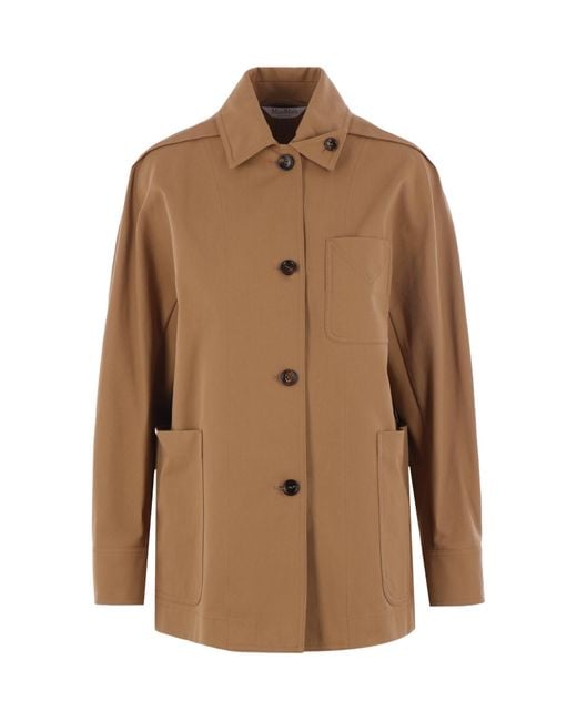 Max Mara Brown Button-Up Long-Sleeved Jacket
