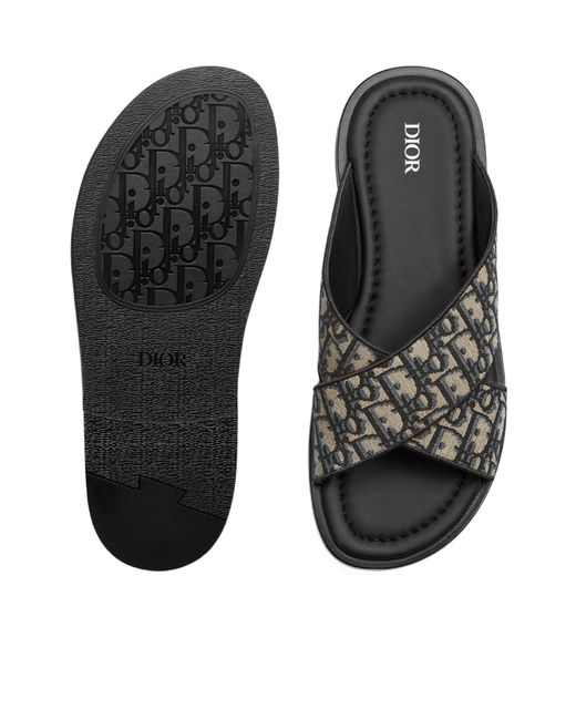 DIOR☆25SS Alias クラシック ロゴ サンダル MENS BLACK Dior Men's Alias Leather Black Sandals