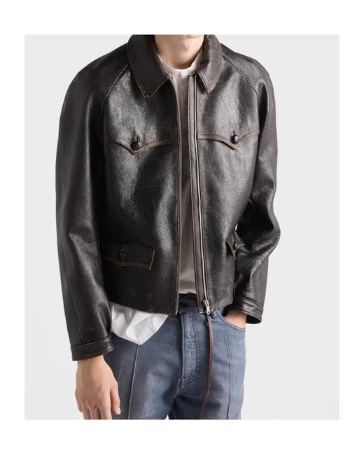 Prada Black Long-Sleeved Zip-Up Jacket for men