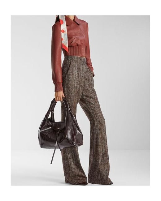 Fendi Brown High-Waisted Flared Pants