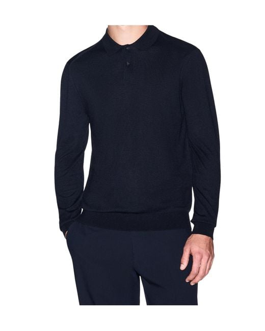 ARMANI EXCHANGE Blue Regular Fit Knit Polo for men