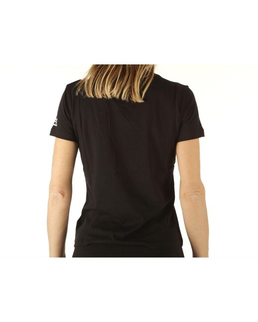 EA7 Black T-Shirt With Round Neck And Short Sleeves