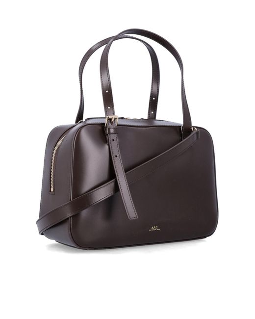 A.P.C. Black Virginie Leather Box Bag