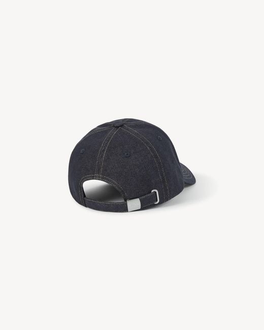 KENZO Blue Floral Logo Denim Baseball Cap for men