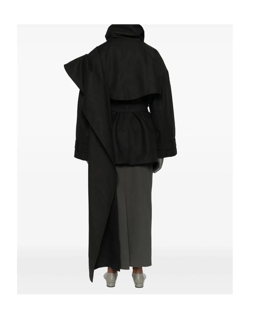 Entire studios Black Mini Scarfcoat Belted Jacket