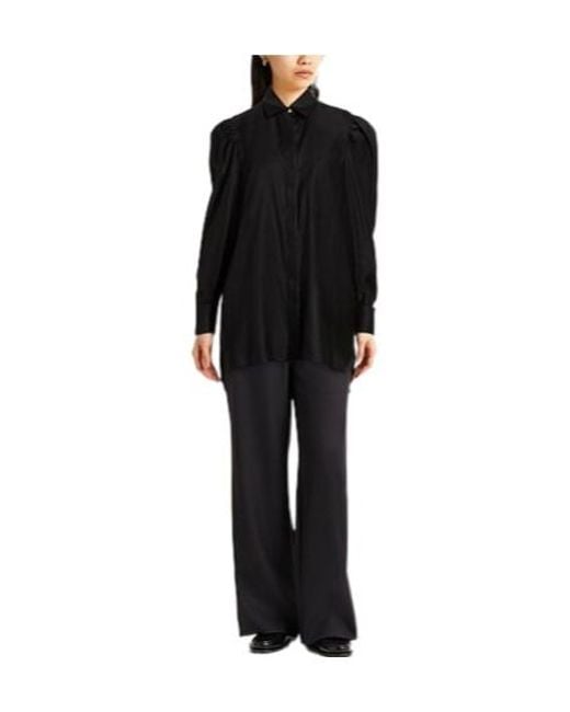Max Mara Black Solid Colour Shirts Blouses