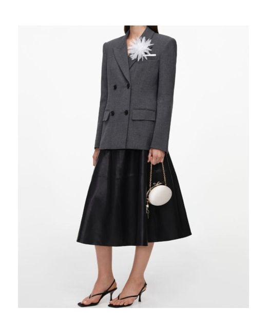 Self-Portrait Black Double Breasted Flower Blazer