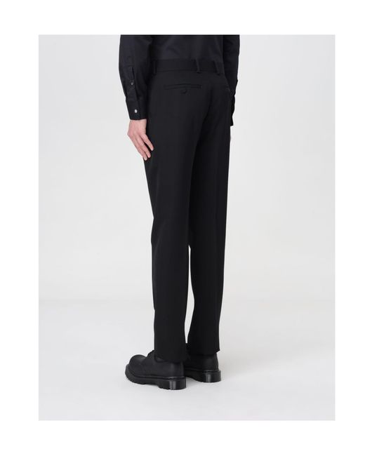 McQueen Black Tapered-Leg Tailored Pants for men