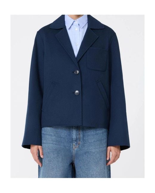 Weekend by Maxmara Blue Wkdpelota Button-Up Cropped Jacket