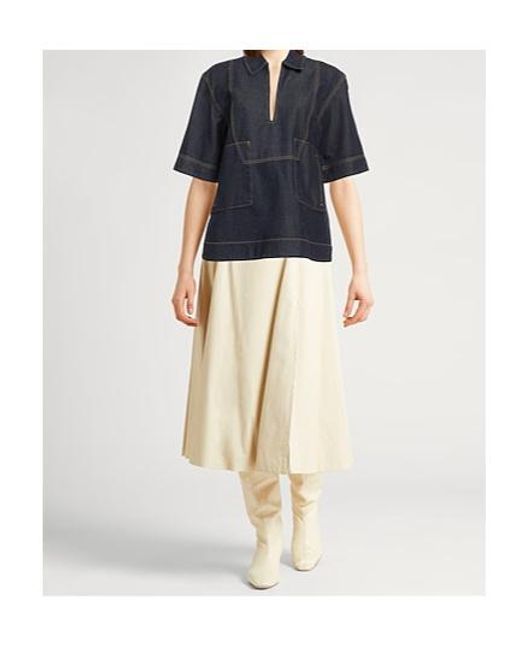 Tory Burch Blue Denim Shirts
