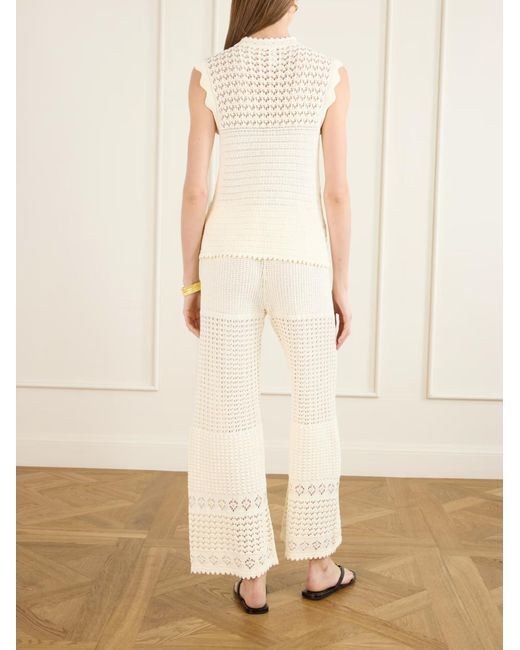 Eres White Aurora Scalloped Top