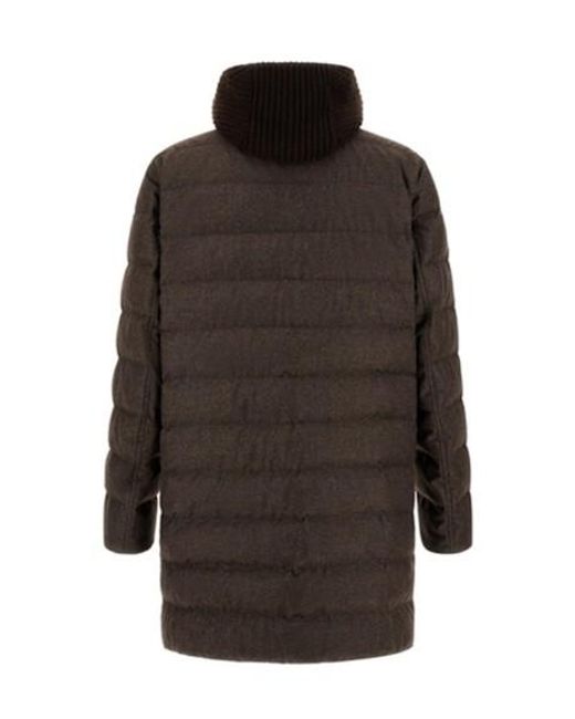 Herno Brown Hooded Down Jacket for men