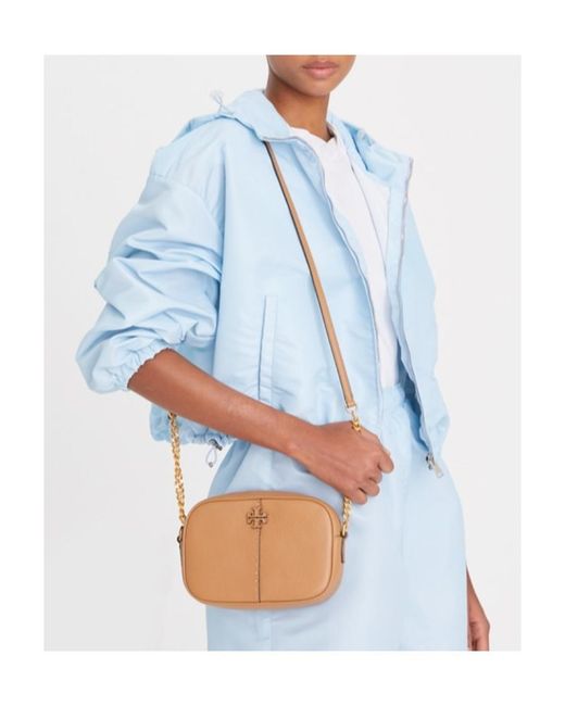 Tory Burch Brown Mcgraw Logo Patch Camera Bag