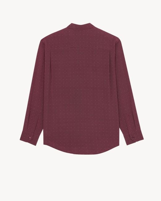 Saint Laurent Purple Cassandre Dotted Shirt for men