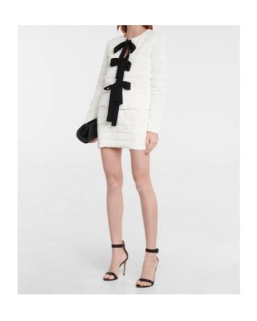 Oscar de la Renta White High-Rise Miniskirt