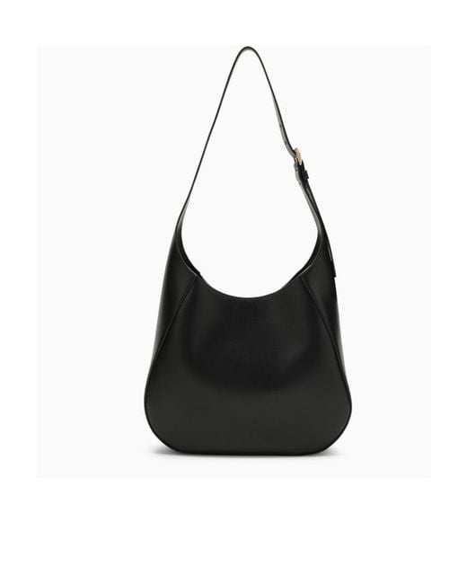 Prada Black Logo-Triangle Curve-Edge Shoulder Bag